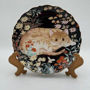 Vintage Takahashi Miniature Cat Plates By CATHY Hand painted 1984